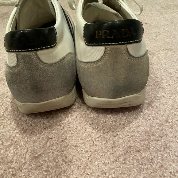 Prada Authentic Low Top White Gray Black Sneakers - Picture 5 of 10